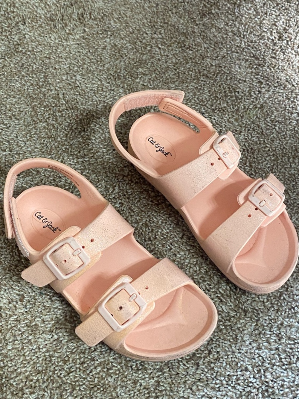 Cat & Jack Blush Pink Double Buckle Kids Sandals